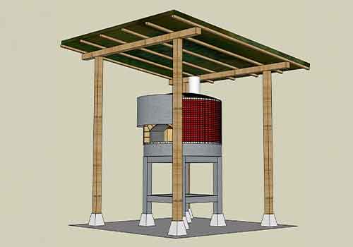 ピザ窯用小屋